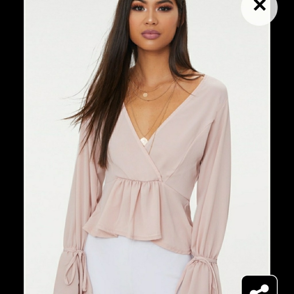 Blush Chiffon blouse, New with Tags!